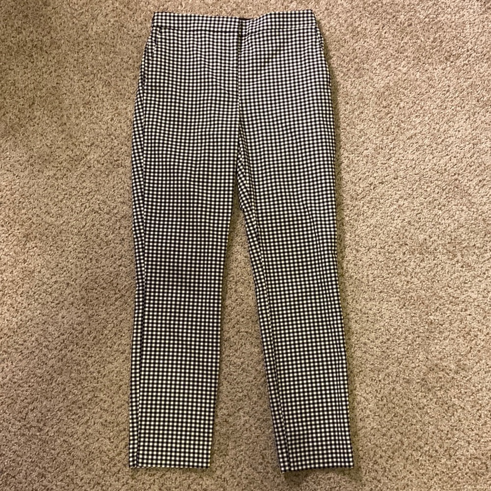 ZARA B & W plaid skinny pants